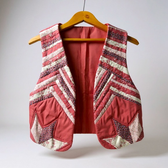 Vintage Tops - Hand Made Quilted Star Vest